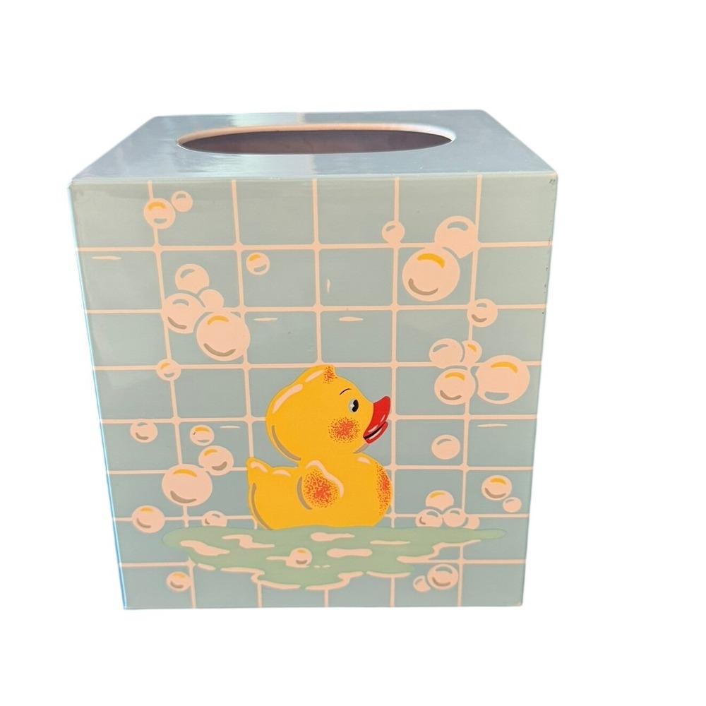 Vintage NWT Nick & Nora Home Rubber Ducky Bathroom Tissue Box Cover Holder RARE